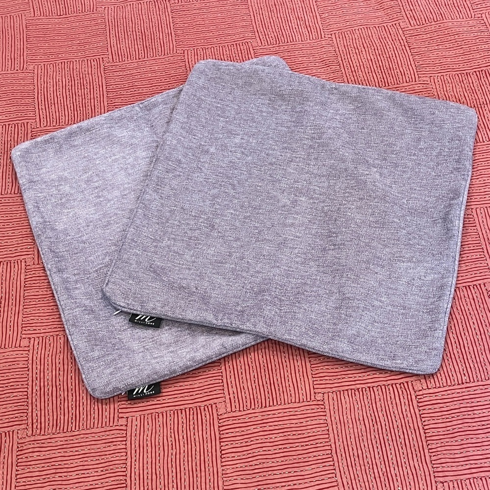 Milli Home soft chenille lilac throw pillow / cushion covers , zip close